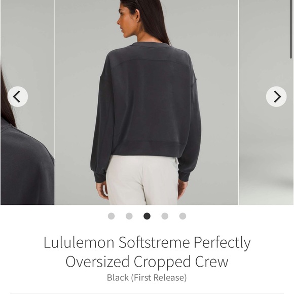 NWT Lululemon Perfectly Oversized Cropped Crew Black Sz 10 - Picture 3 of 10
